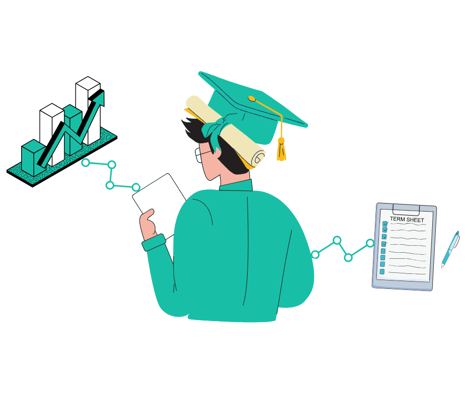 Student with graduation cap managing academic progress